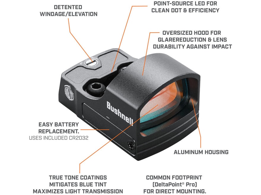 Bushnell RXS-100 Reflex Red Dot Sight 1x 25mm 4 MOA Red Dot Picatinny