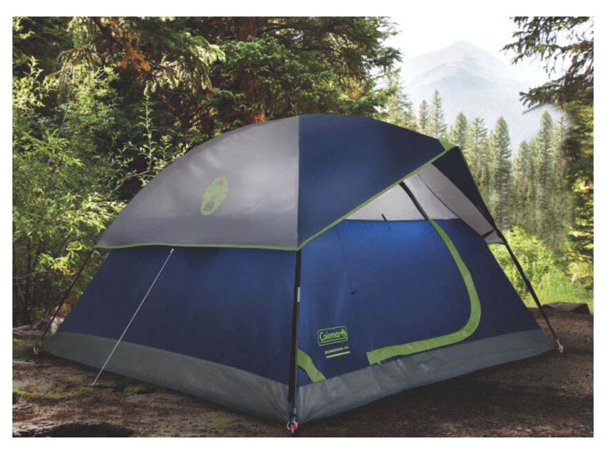 Coleman Sundome 4 Man Dome Tent 84 x 108 x 59 Polyester Navy Blue Gray