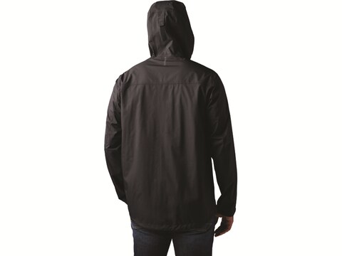 MIER Men's Lightweight Waterproof Rain Jacket with Hood, 2XL / Black