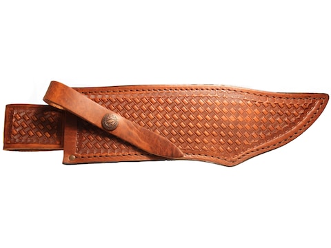 Knife Sheath Fixed Blade Brown Basketweave Leather Large Bowie