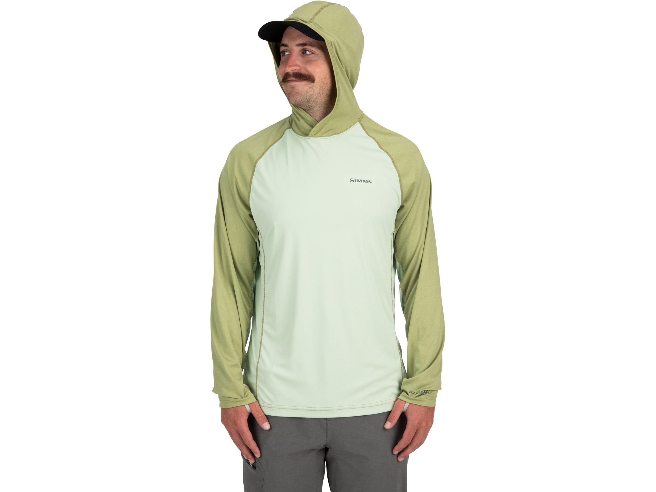 Simms Men's BugStopper SolarFlex Hoodie Light Green/Sage Heather 2XL