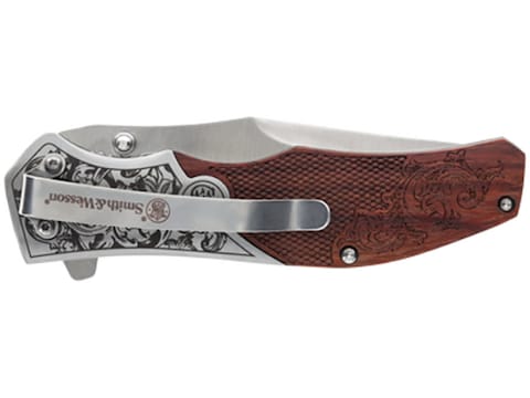 Smith & Wesson® 1100038 S.A. Red Accent Drop Point Folding Knife