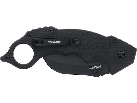 Schrade Folding Knife Karambit Black G-10 (3 Inch Black Plain