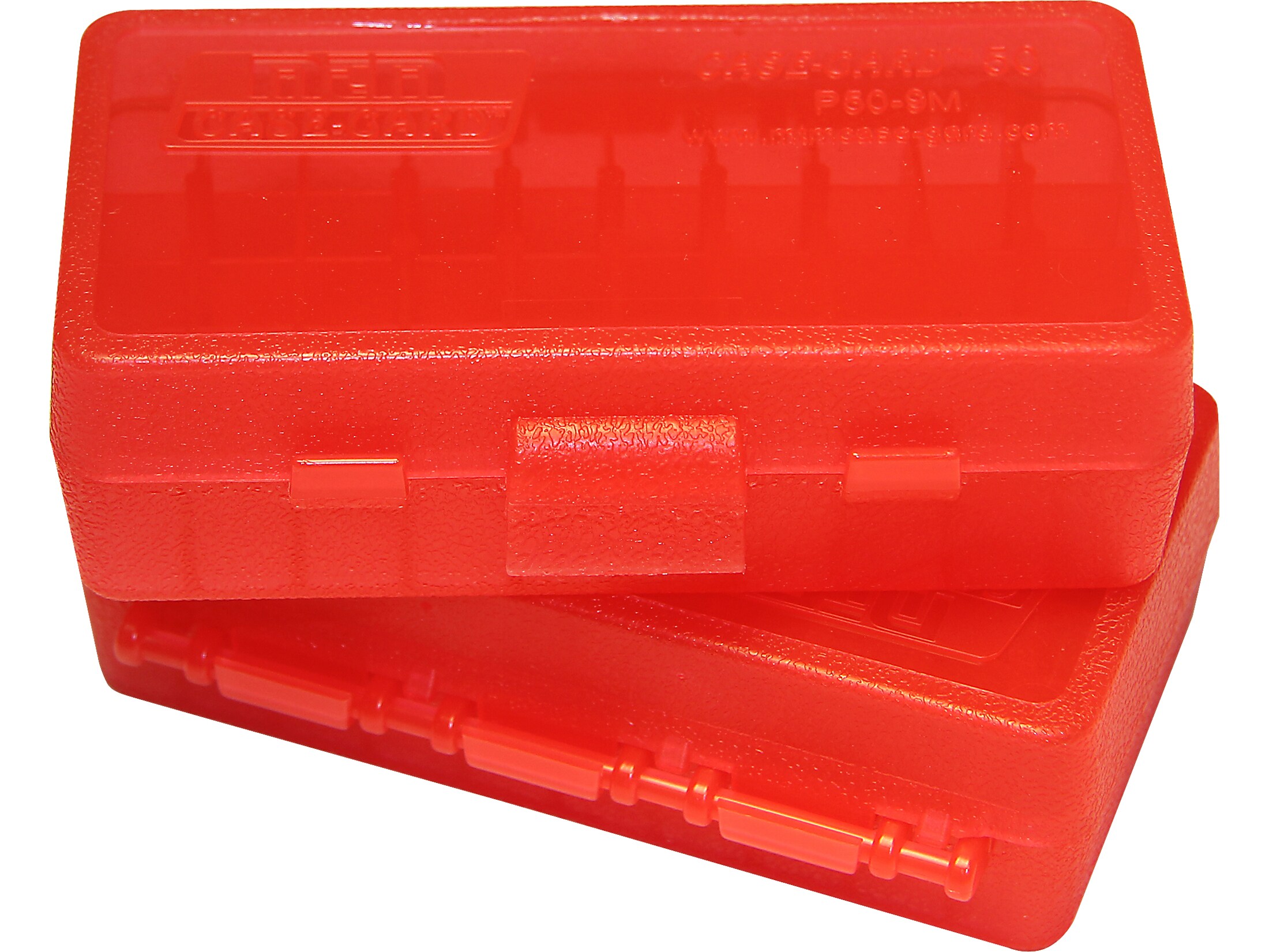 MTM PLASTIC AMMO BOXES FREE SHIPPING 4 RED 50 Round 9mm / 380 