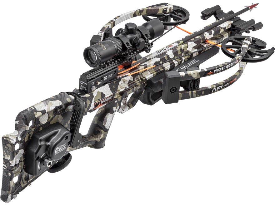 Wicked Ridge Fury 410 ACUdraw De-Cock RangeMaster Pro Scope Crossbow