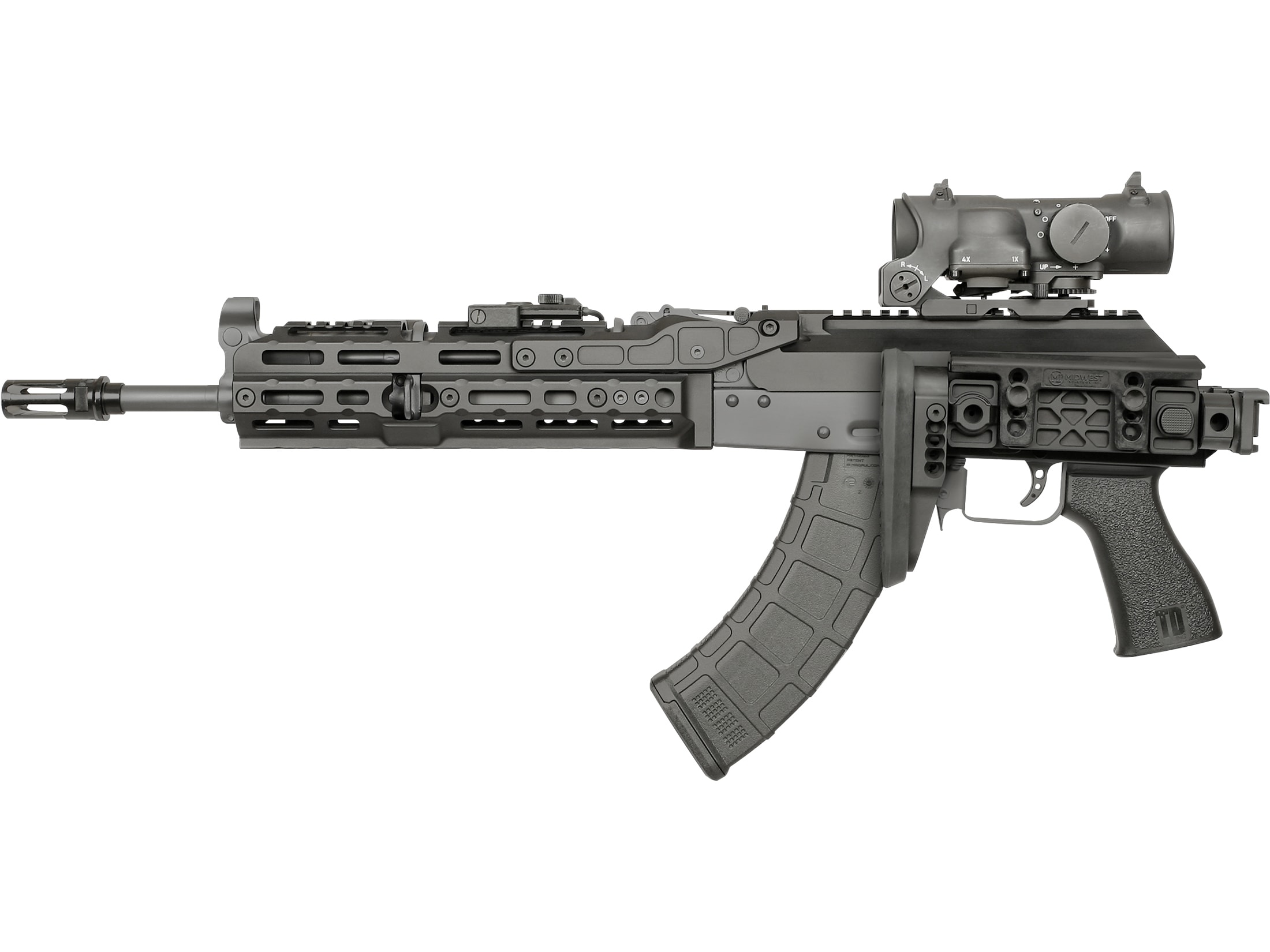 Midwest Industries Alpha Series Picatinny Folding Stock Black