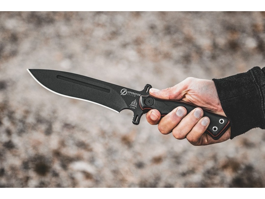 TOPS Knives Operator 7 Blackout Edition Fixed Blade Knife 7.25 Drop