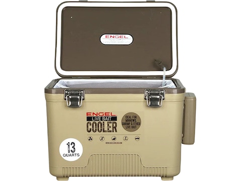 Engel 13 Quart Live Bait Pro Cooler Tan with AP3 Rechargeable Aerator