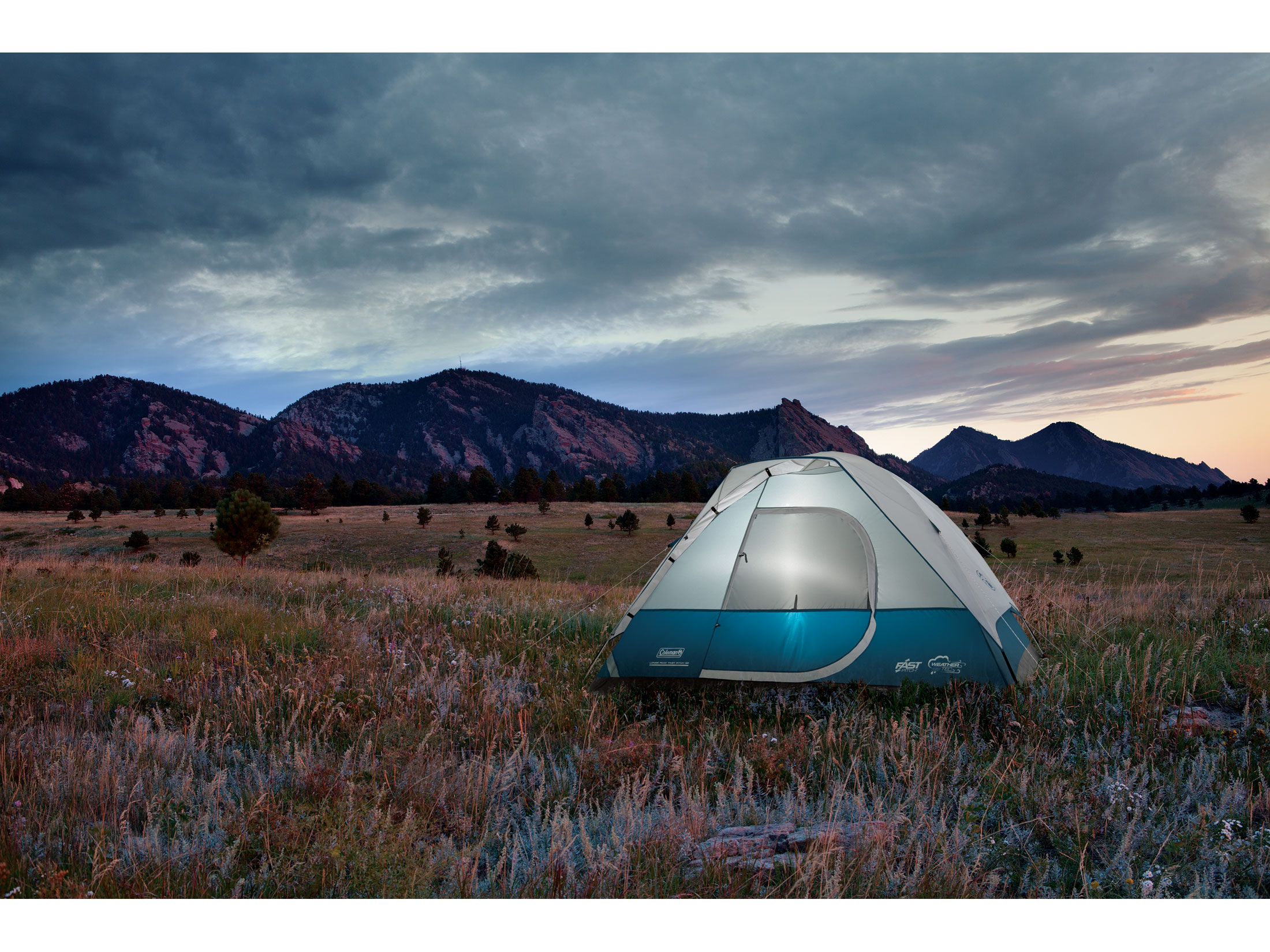 Coleman Long Peak Fast Pitch 4 Man Dome Tent 84x84x59 Polyester Blue