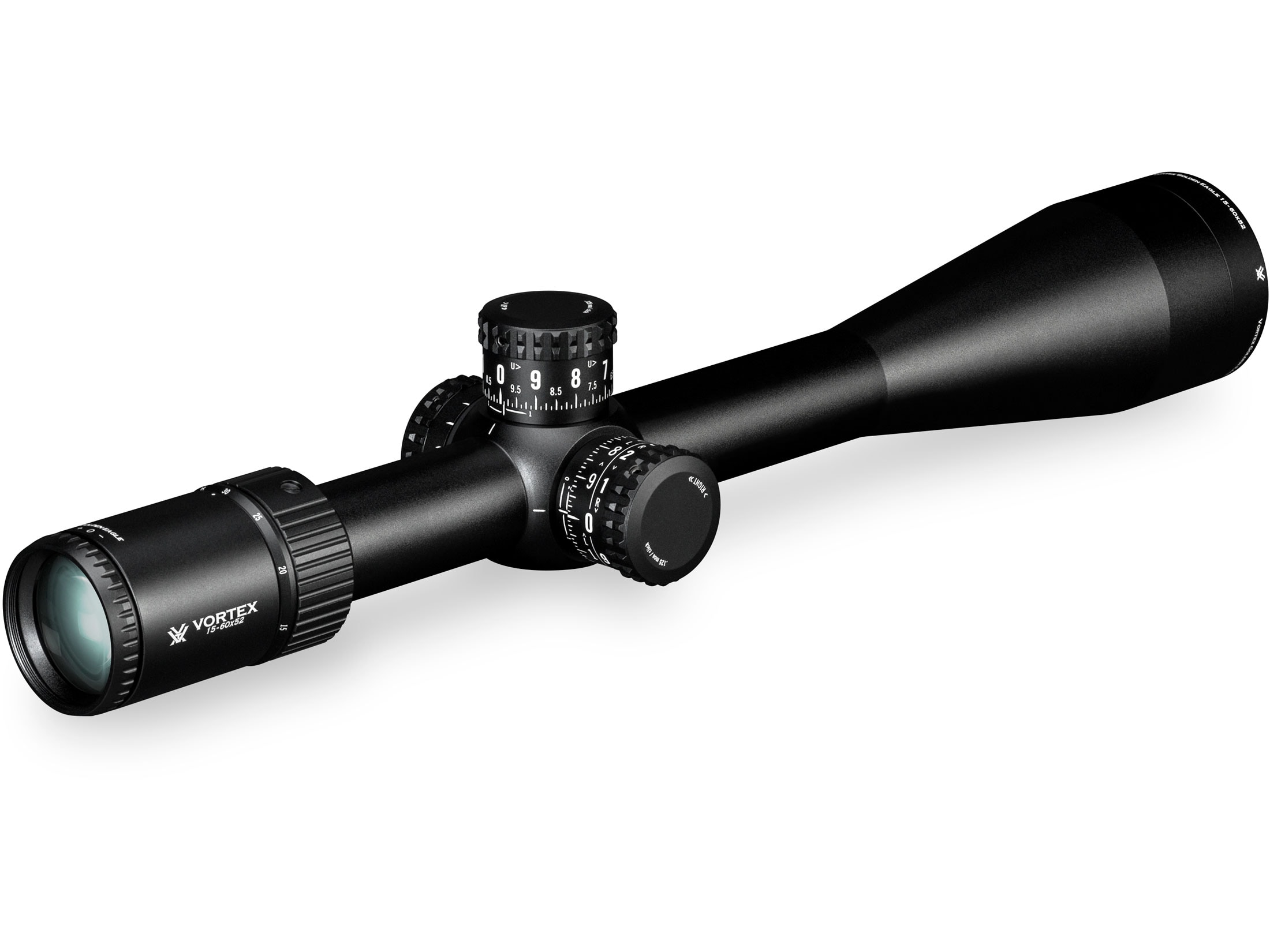 Vortex Optics Golden Eagle Hd Rifle Scope 30mm Tube 15 60x 52mm 18 Moa Adjustments Side Focus Matte