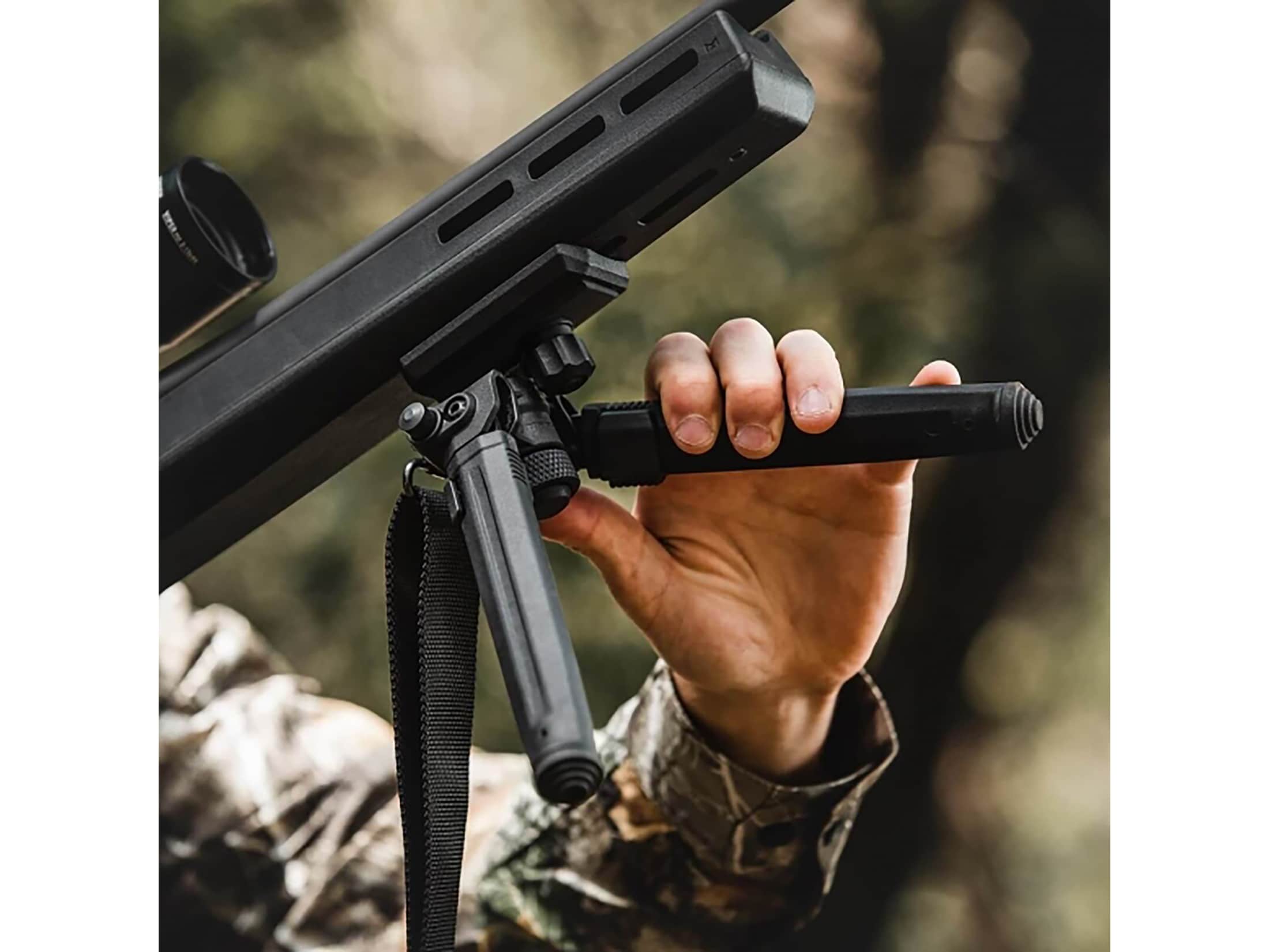 8" to 10" Steel Stand Low Profil Airgun Rifle Bipod Adjustable Swivel Stud Mount 