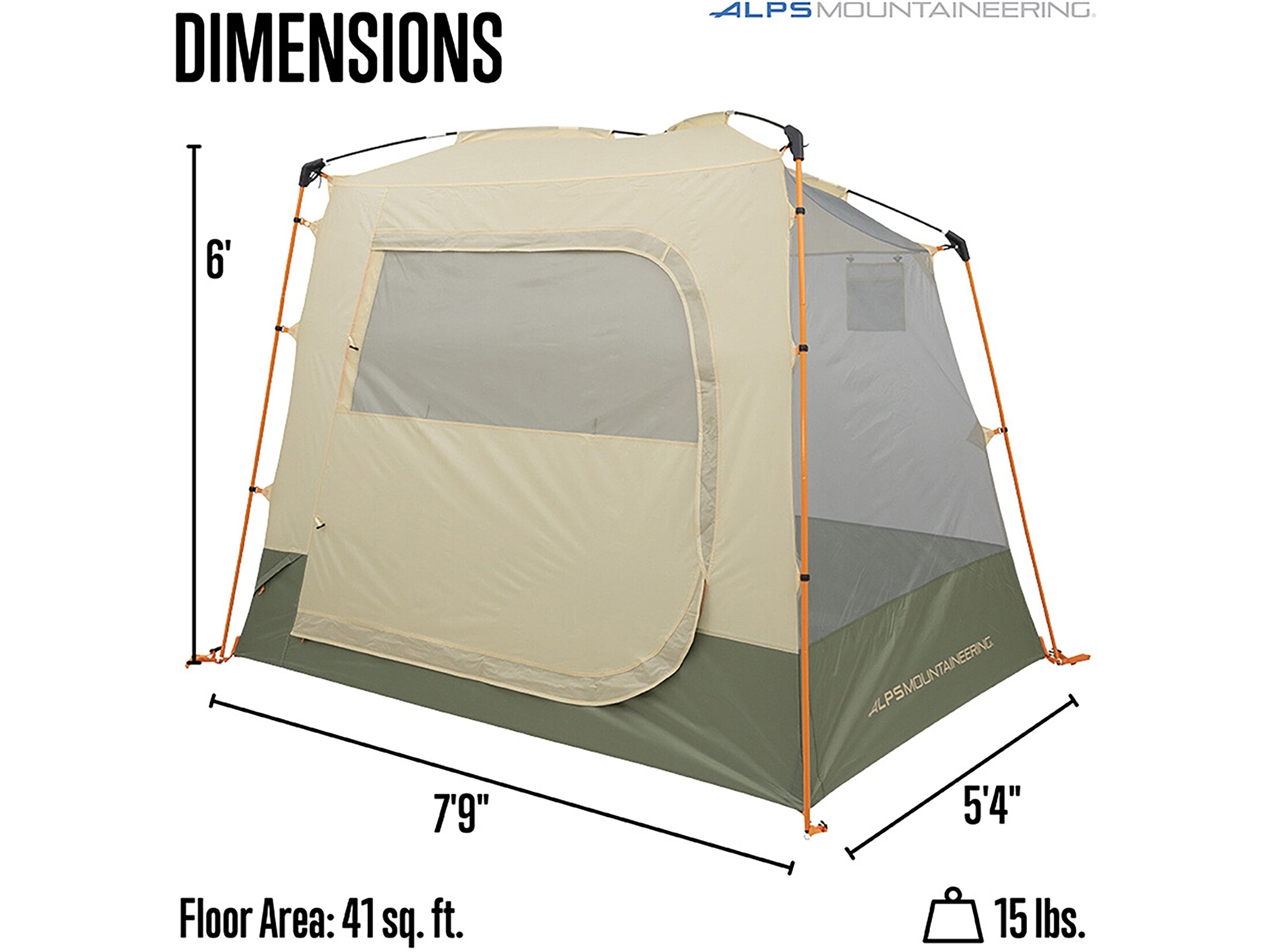 ALPS Mountaineering Ranger Cot Cabin 1 Person Camping Tent