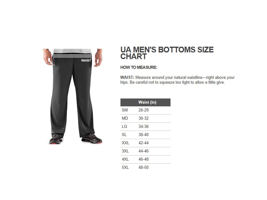 Men S Under Armour Pants Size Chart