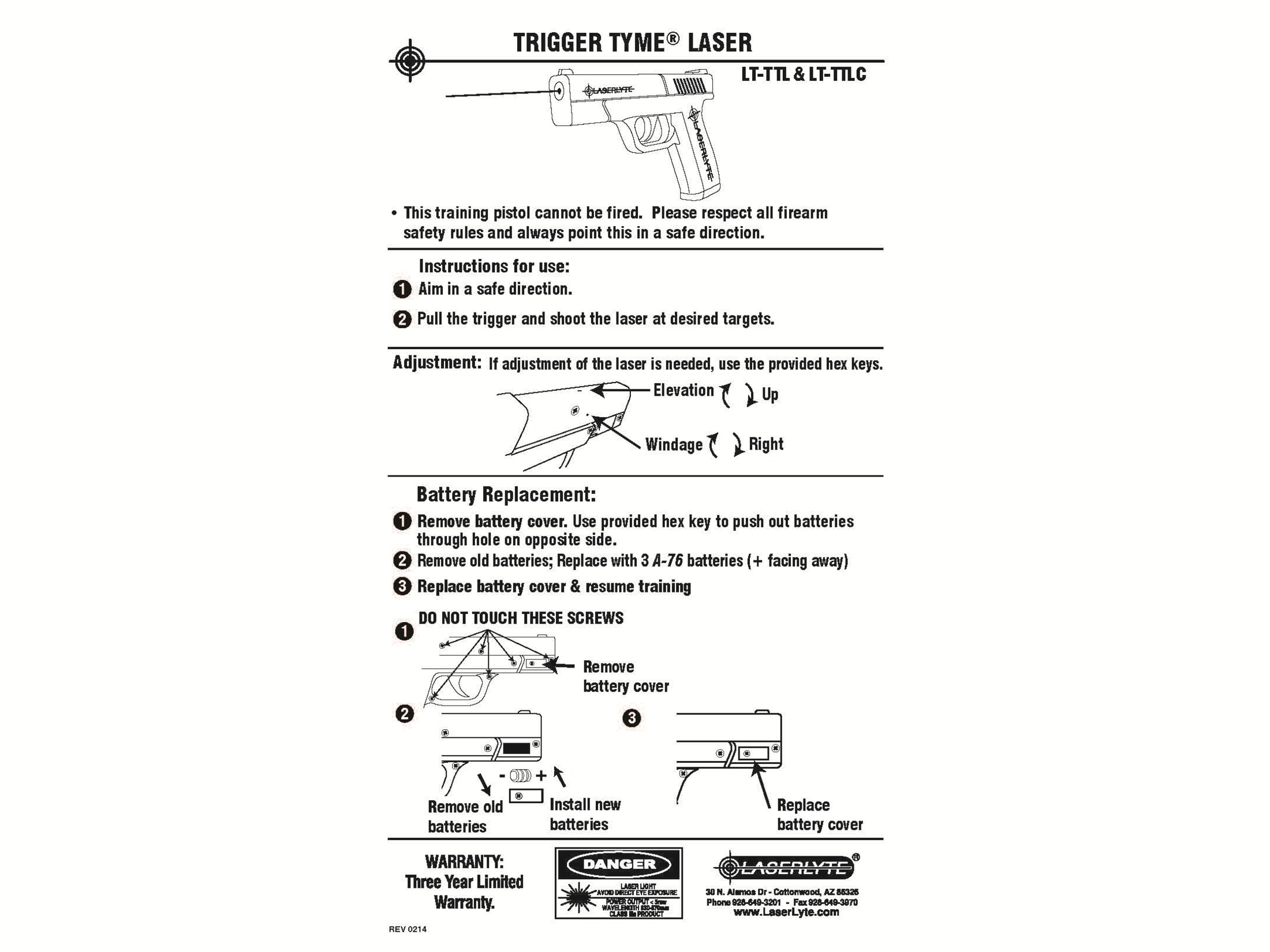 LaserLyte Laser Trainer Pistol