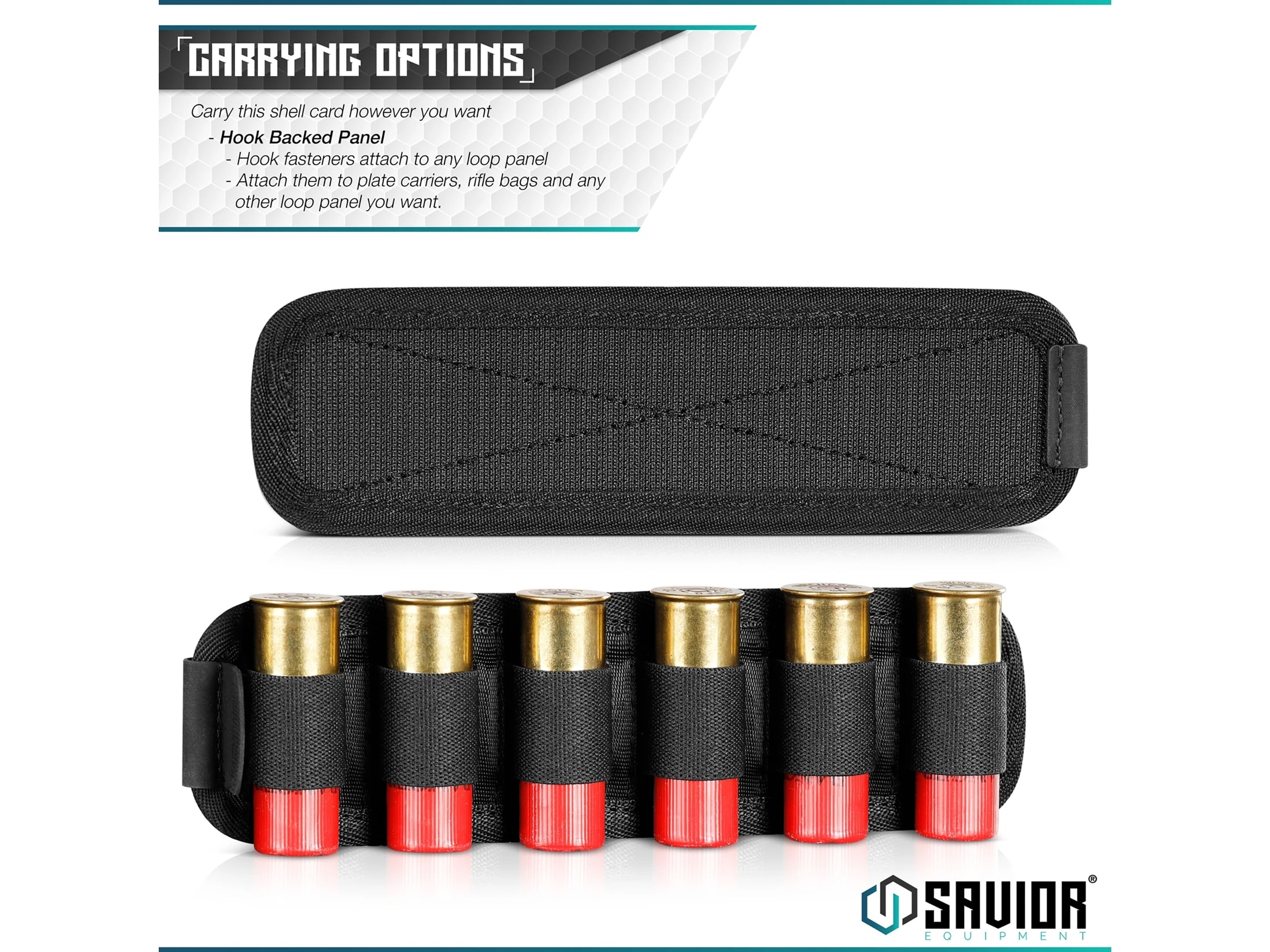 Savior Equipment Shotgun Card 6 Shell Holder 2PK Gray