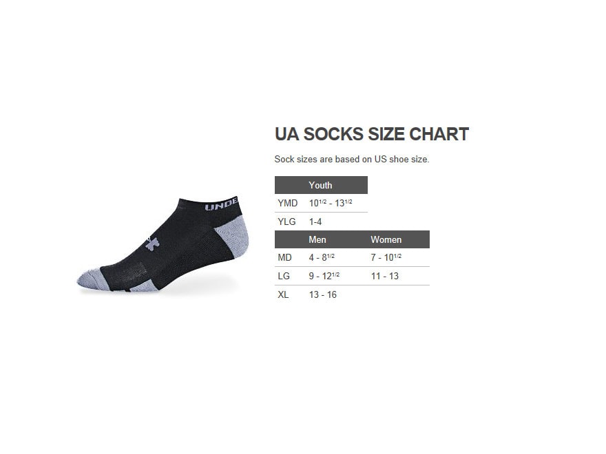 Under armour medium sock hot sale size