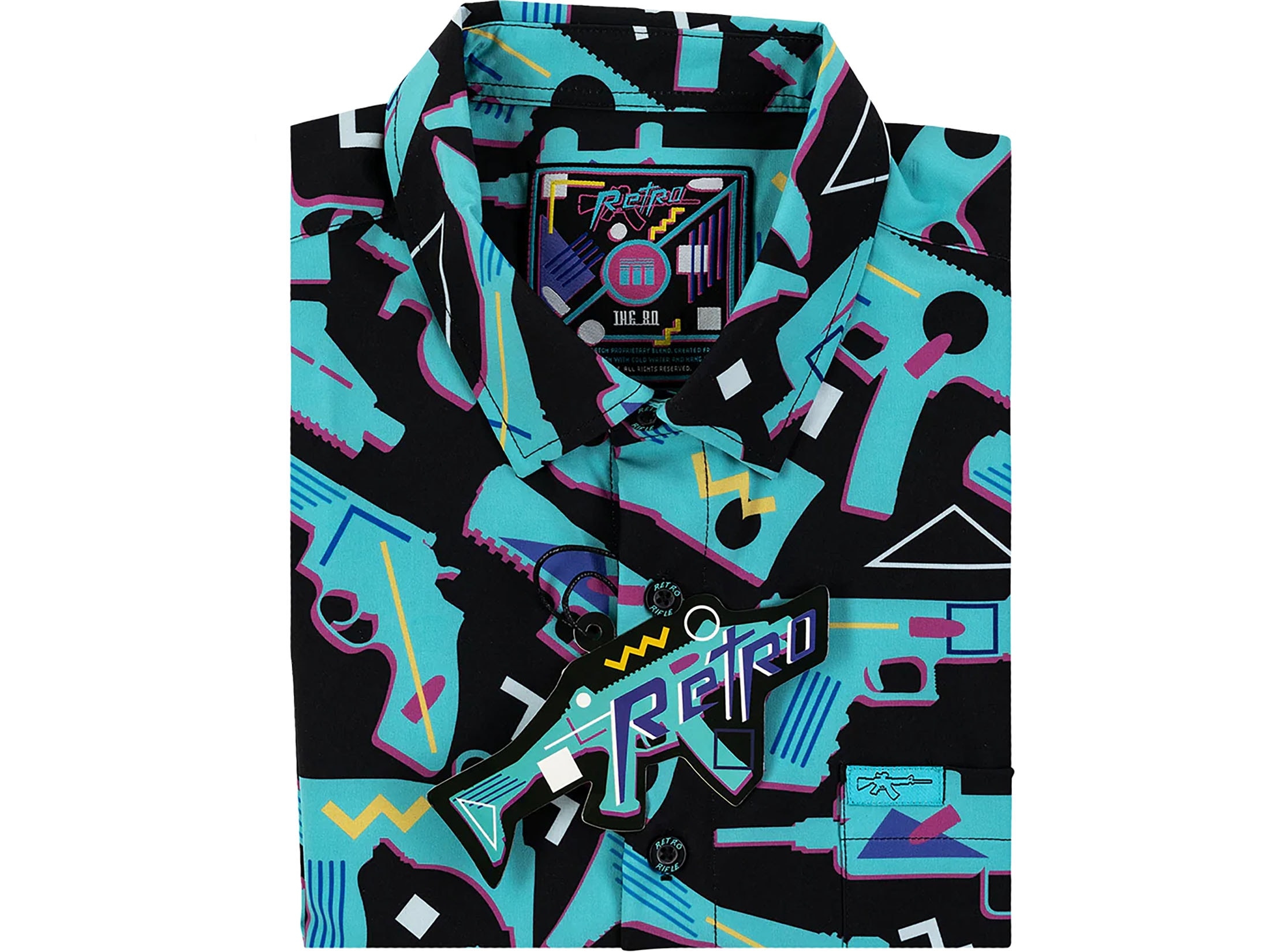Retro Rifle Men's The 80 Short Sleeve Shirt Coastal Teal/Black Large