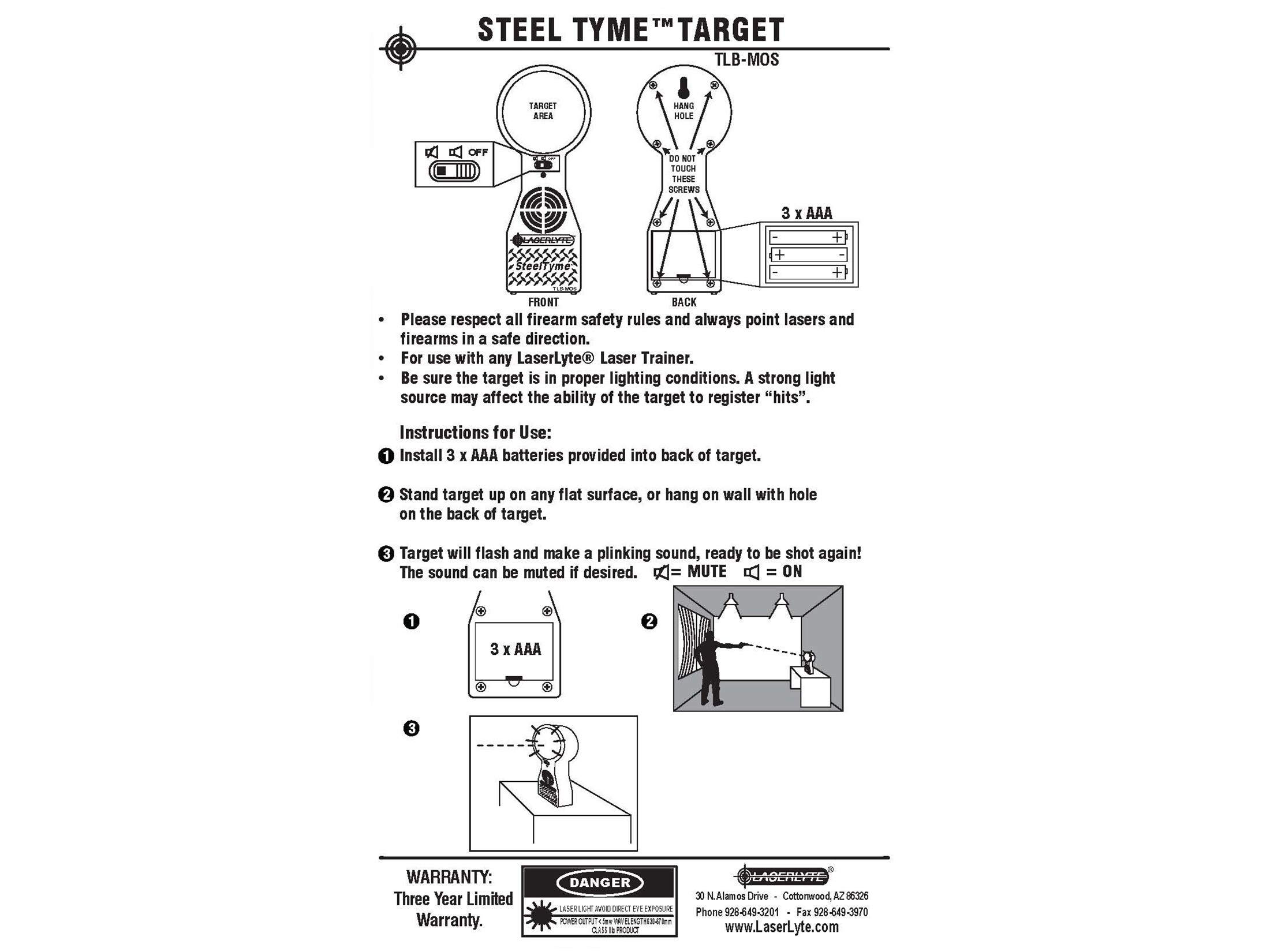 LaserLyte Steel TYME Laser deals Trainer Targets with Plinking Steel Sound and Flashin