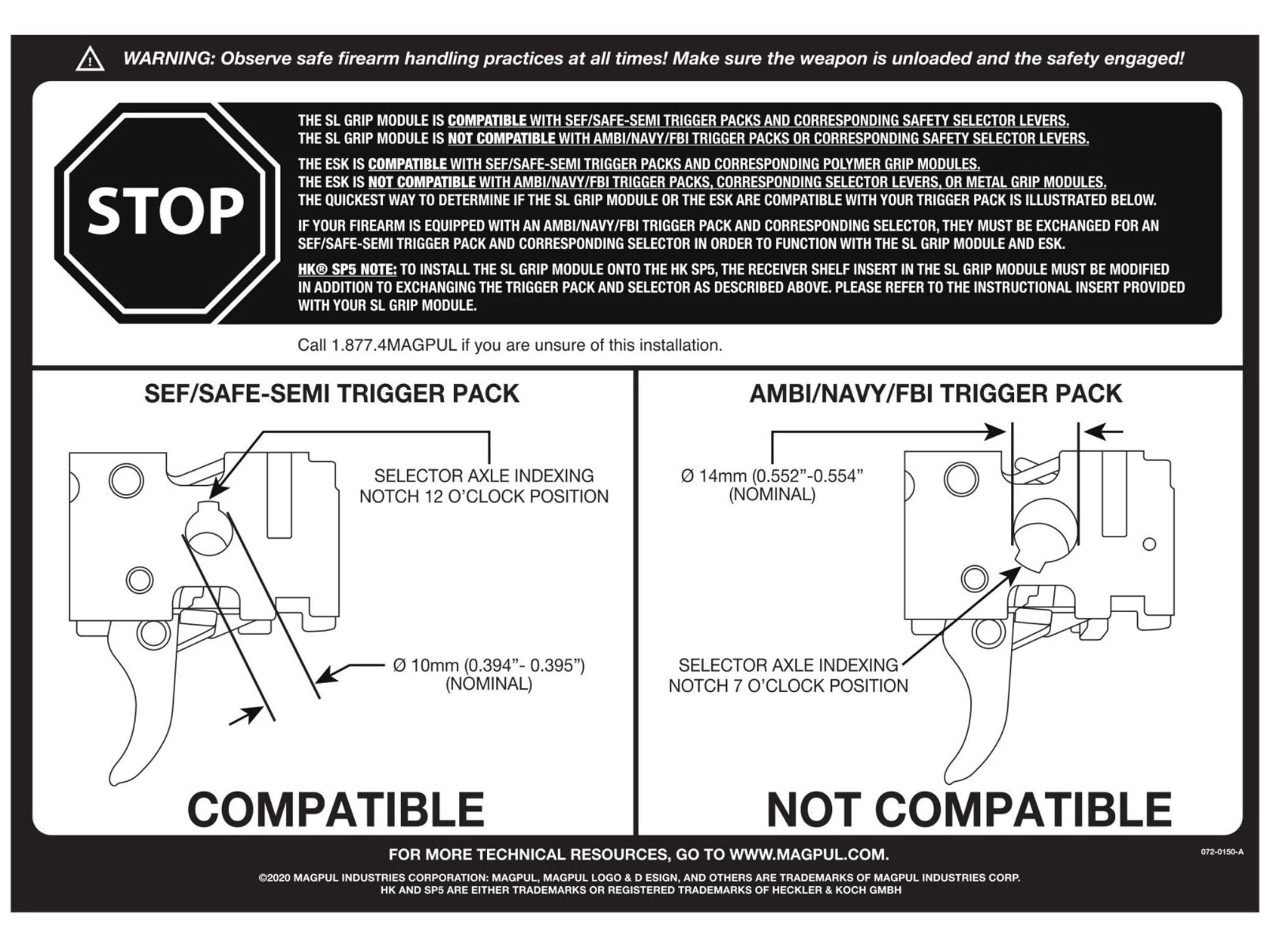 Magpul ESK Enhanced Selector Kit HK MP5 SP5 SP89. HK94