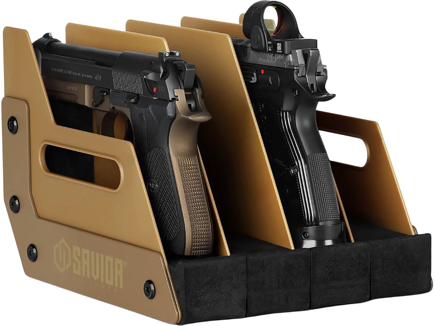 Savior Equipment 4-Slot Pistol Storage Rack Olive Drab