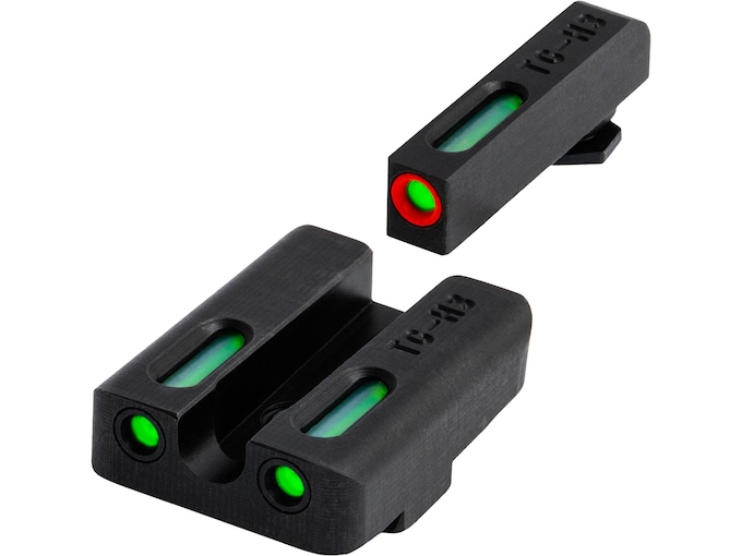 TRUGLO TFX Pro Sight Set for Glock 17, 19, 22, 23, 24, 26, 27, 33, 34, 35 Gen 1, 2, 3, 4, 5 Tritium / Fiber Optic Green with Orange Front Dot Outline