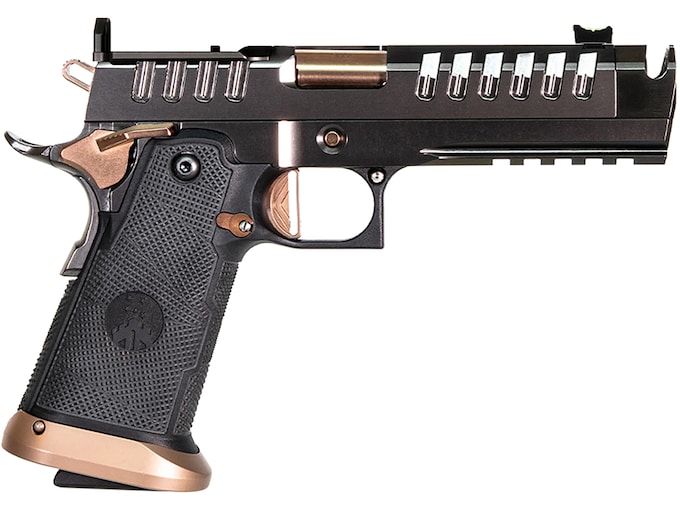 Watchtower Firearms Apache DS 1911 9mm Luger Pistol 4.6″ Threaded Barrel 21+1 Round Graphite Slide Black Grip Copper Frame