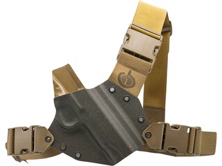 Gunfighters INC Kenai Chest Holster Right Hand Glock 20, 21 Kydex Gray and Coyote