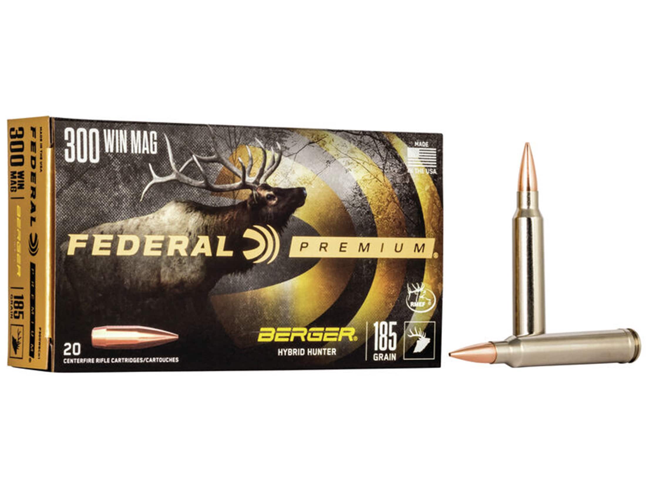 Federal Premium Ammunition 300 Winchester Magnum 185 Grain Berger Hybrid Hunter