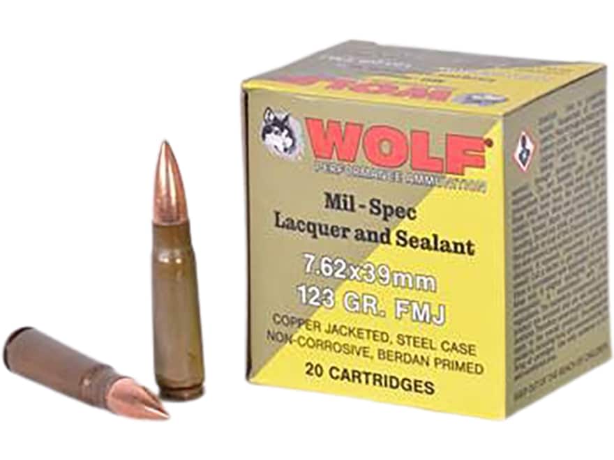 Wolf Performance Mil Spec Steel Case 7.62x39mm Ammo 123 Grain Full
