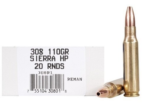 Ultramax Remanufactured Ammo 308 Winchester 110 Grain Sierra Hollow