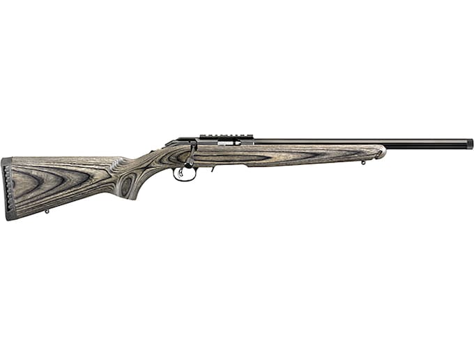 RUGER AMERICAN 22LR 10-SHOT – 18″ HVY BBL THREADED BLK LAMIN