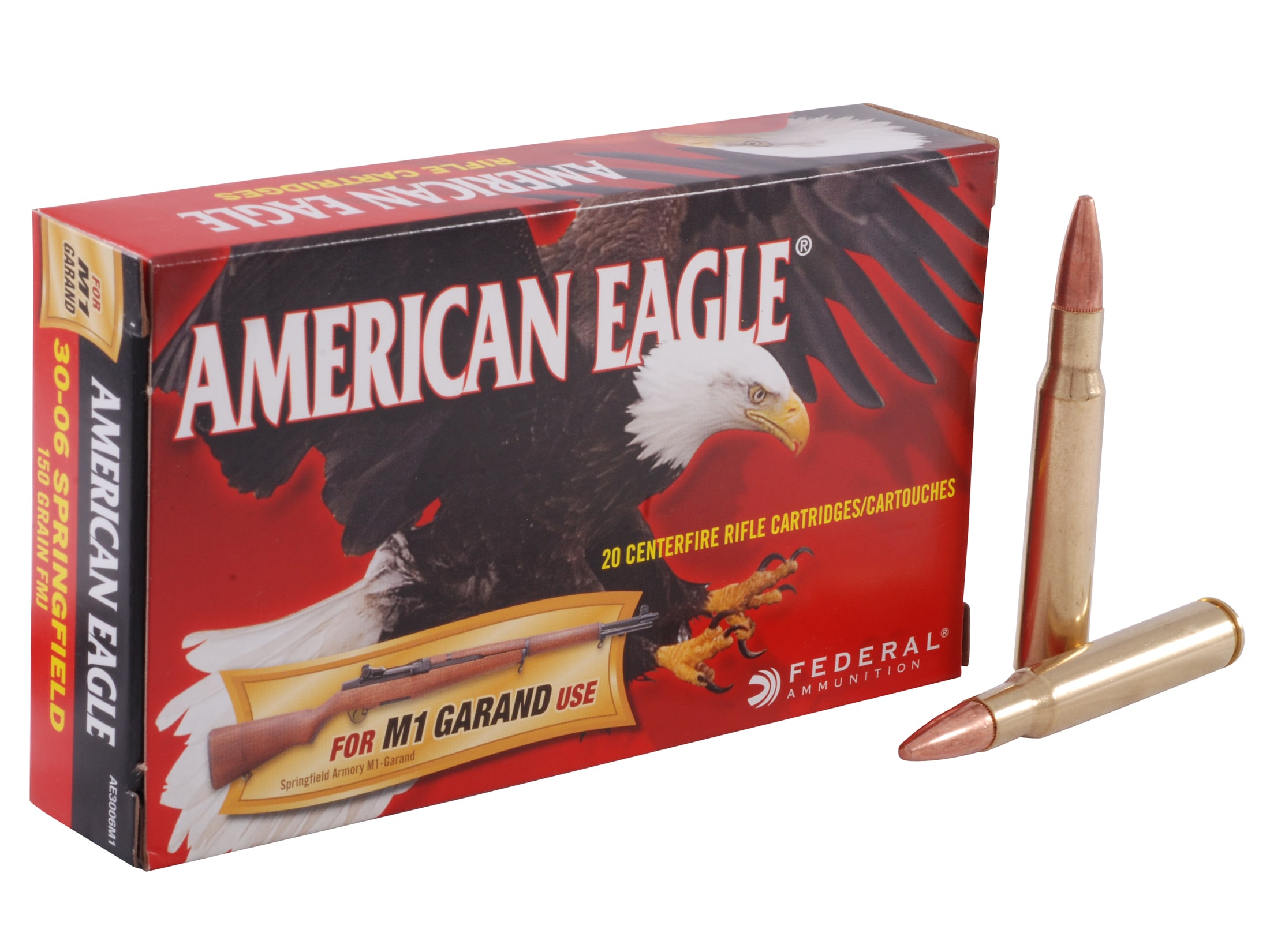 Federal American Eagle Ammunition 30-06 Springfield (M1 Garand) 150 Grain Full Metal Jacket Box of 20