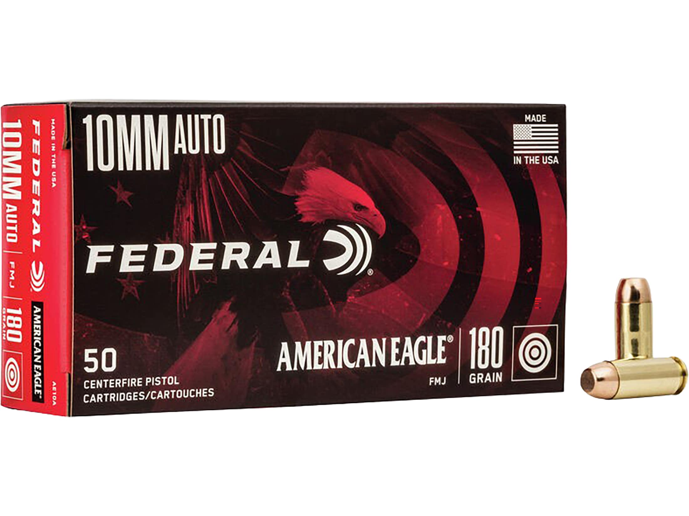 Federal American Eagle Ammunition 10mm Auto 180 Grain Full Metal Jacket