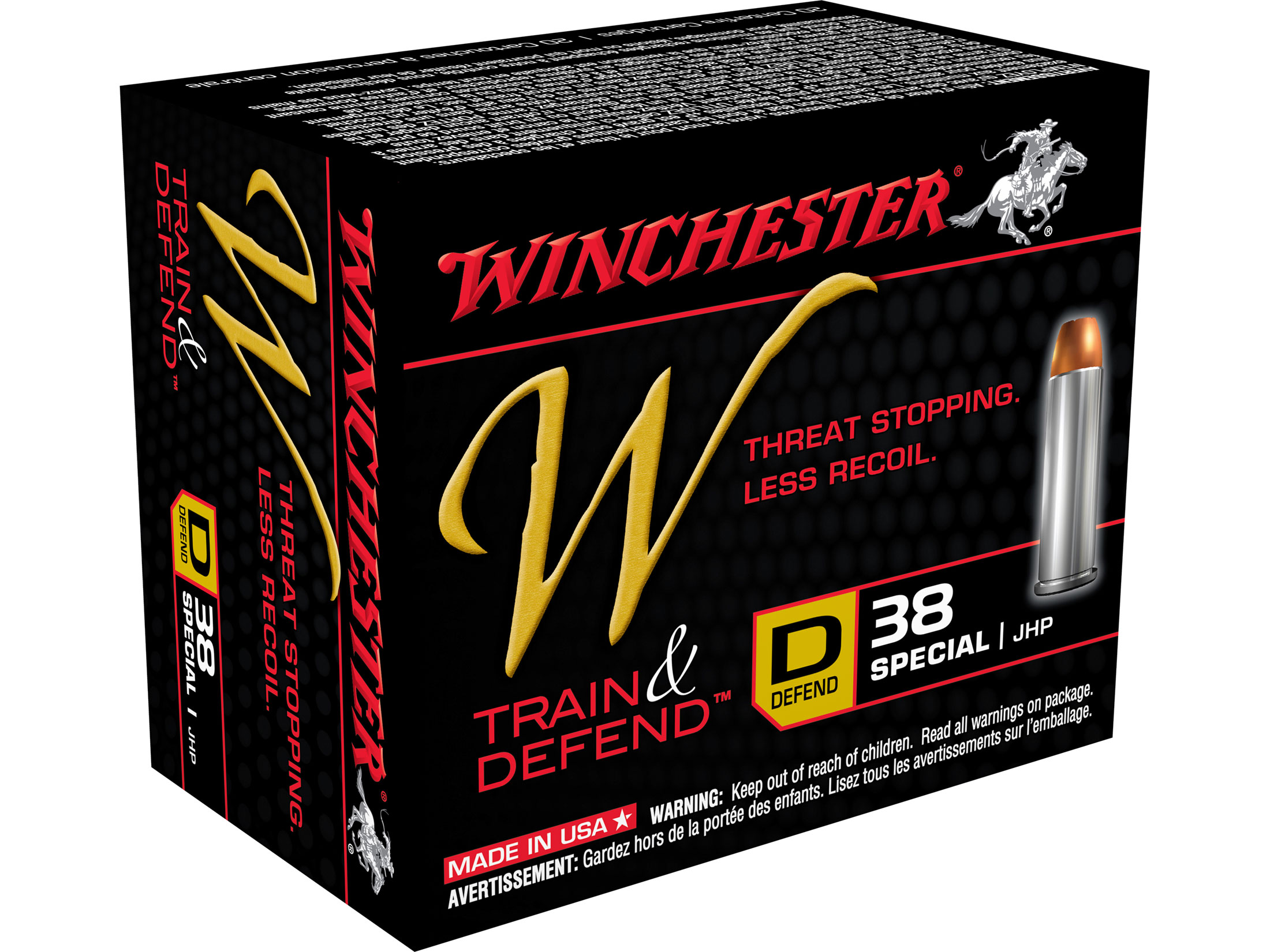 Winchester W Defend Reduced Recoil Ammo 38 Special 130 Grain Jacketed