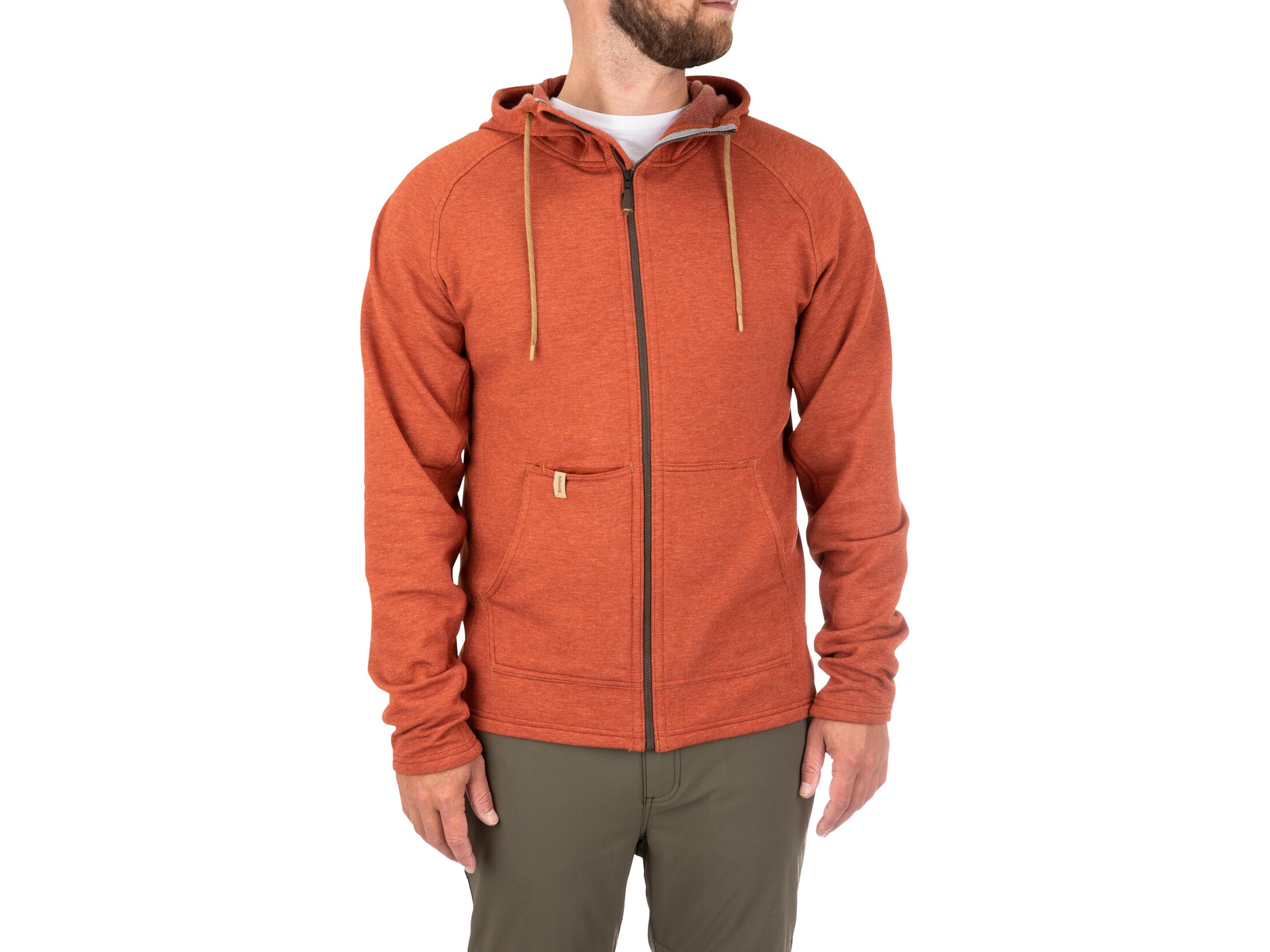 Simms Men's Vermilion Full Zip Hoodie Clay Heather Medium