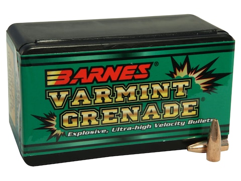 Barnes Varmint Grenade Bullets 22 Caliber (224 Diameter) 36 Grain Hollow Point Lead-Free