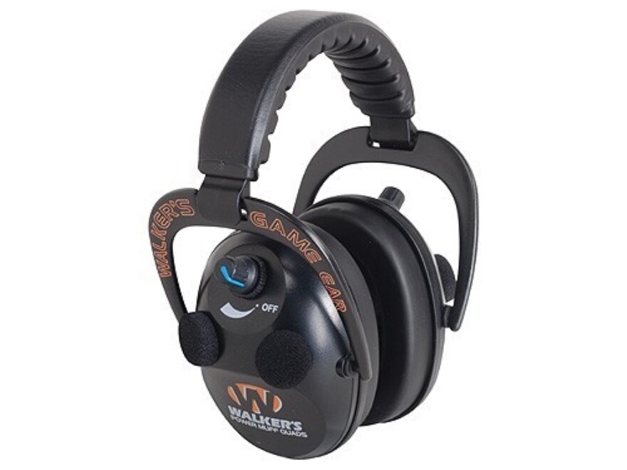 Walker's Elite Power Muff QUADS Electronic Earmuffs (NRR 24 dB) Black