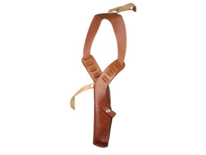Bianchi X15 Shoulder Holster Right Hand 1911 Government, Beretta 92, Browning Hi-Power, S&W K, L-Frame 4" Leather Tan