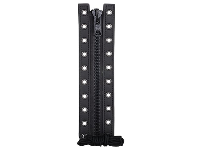 PH Leather Lace-In Boot Zipper Inserts, 6.1 x 2.1 inch 8 Metal Eyelets Zipper Boot Laces Black No Tie Shoe Laces for