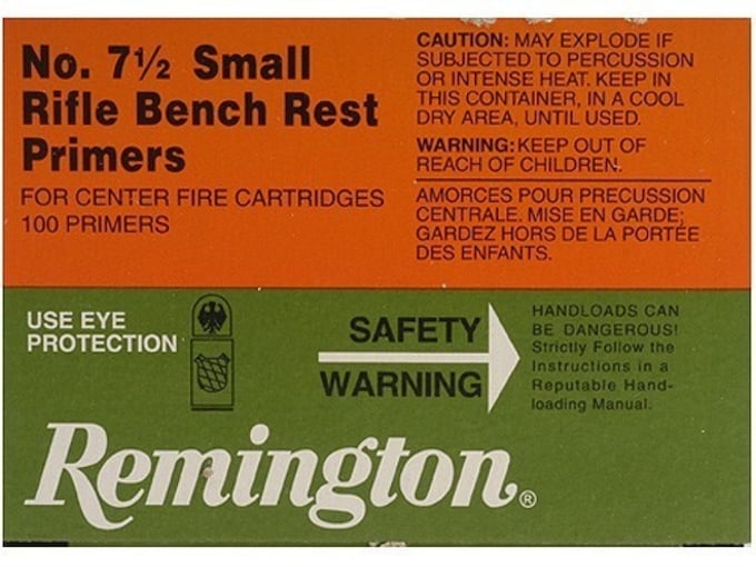 Remington Small Rifle Bench Rest Primers #7-1/2 Box of 1000 (10 Trays