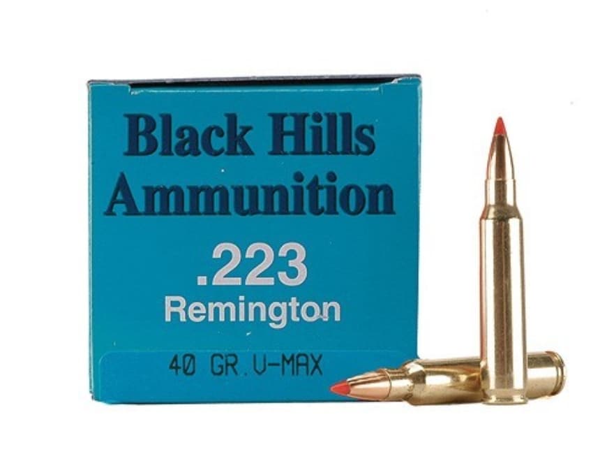 Black Hills Remanufactured 223 Remington Ammo 40 Grain Hornady V Max
