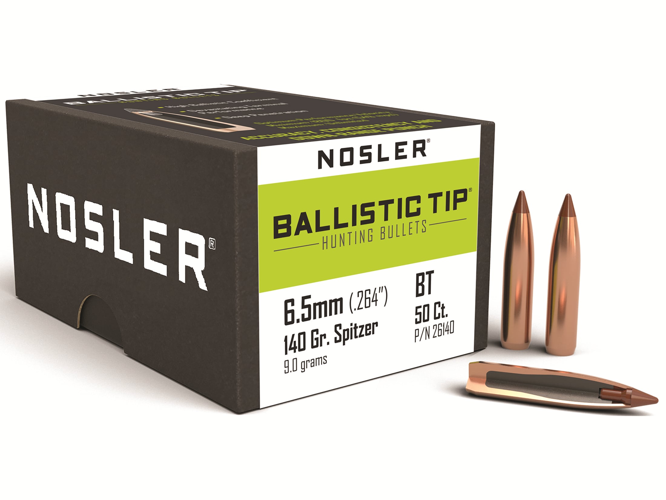 Nosler Ballistic Tip Hunting Bullets Spitzer Boat Tail Box of 50