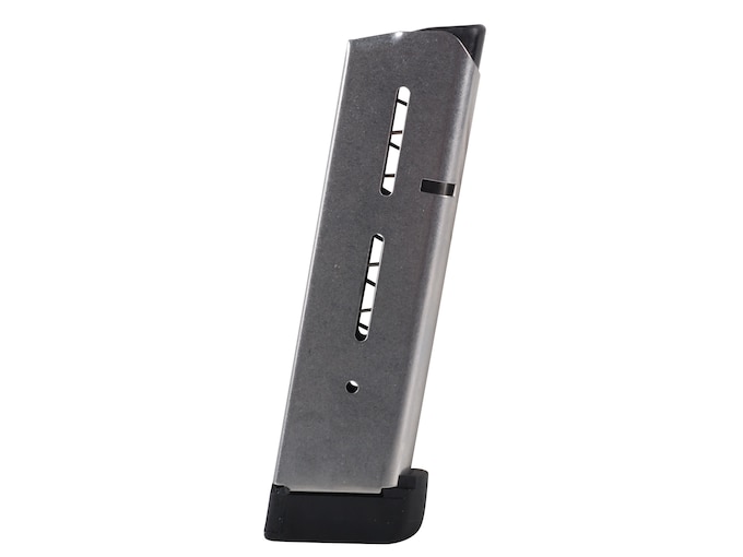 Wilson Combat 47 Series 1911 Government, Commander Magazine with Extended Base Pad 45 ACP 8-Round Stainless Steel