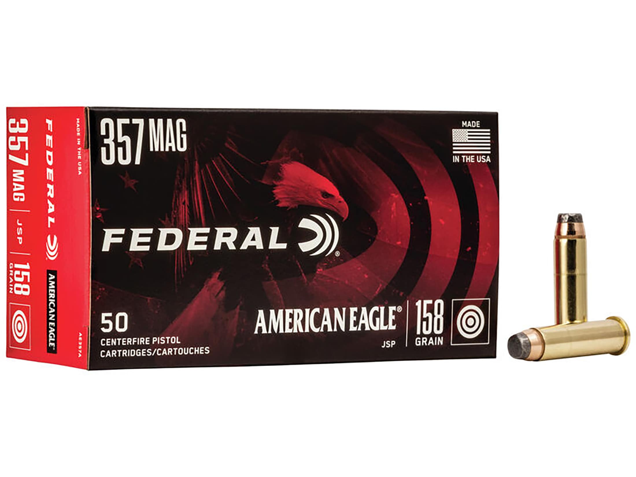Federal American Eagle Ammunition 357 Magnum 158 Grain Jacketed Soft Point Box of 50