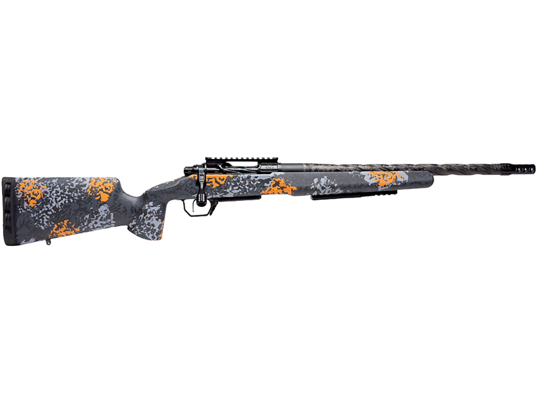 Horizon Firearms Venatic CRB 2 Bolt Action Rifle 300 PRC 22" Fluted Carbon Fiber Threaded Barrel Black DLC Frame Orange/Gray Field Stock