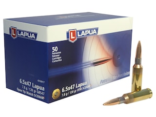 Lapua Scenar-L Ammunition 6.5x47 Lapua 120 Grain Hollow Point Boat Tail Box of 50