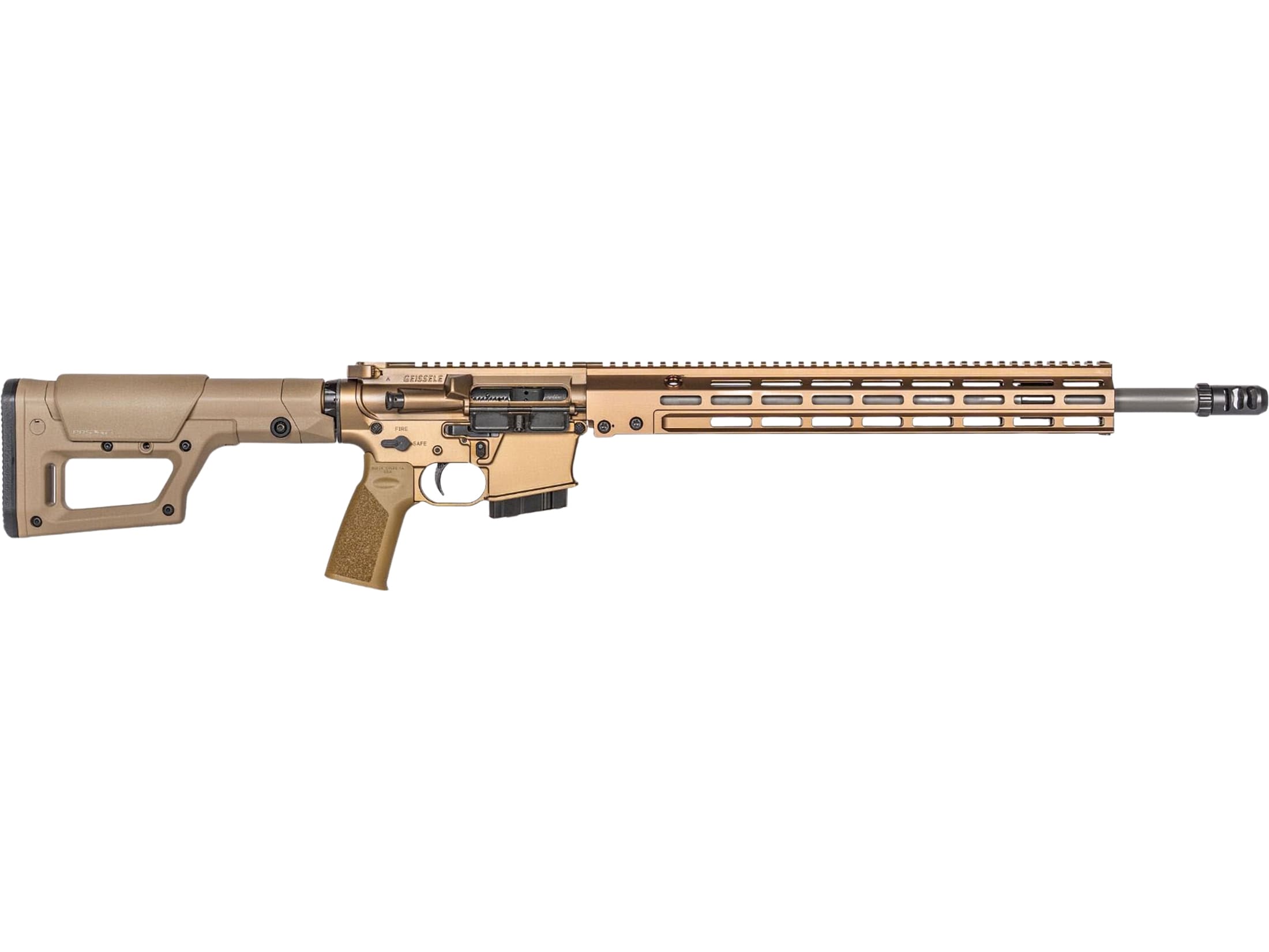 Geissele GFR Stratomatch Mod1 Semi Automatic Rifle 6mm Advanced Rifle Cartridge (6mm ARC) 20" Stainless Threaded Barrel Desert Dirt Frame Desert Dirt Pistol Grip