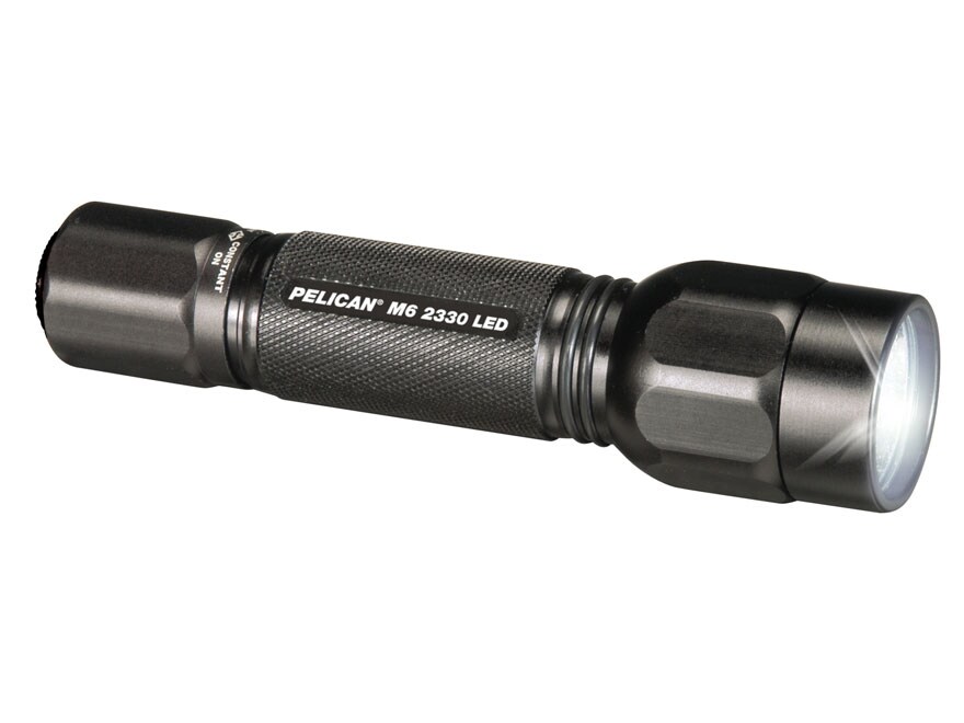 Pelican M6 2330 Flashlight LED 2 CR123A Batteries Aluminum Black