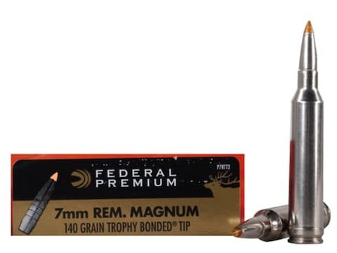 Federal Premium Ammo 7mm Remington Mag 140 Grain Trophy Bonded Tip Box