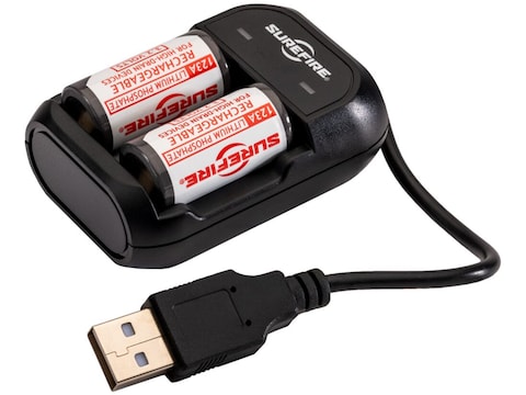 Surefire Rechargeable Battery CR123A 3.2 Volt Lithium Pack of 2 with Charging Kit